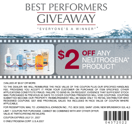 Neutrogena Canada Coupon: $2 off any product | Canadian Freebies ...