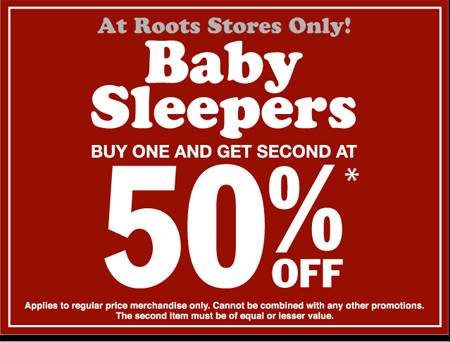 Roots Canada: Baby Clothes, Buy One Get 2nd Half Price ...
