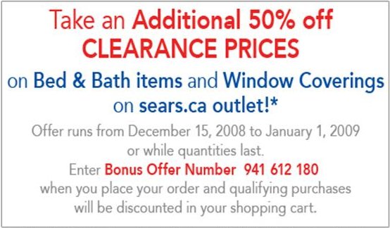 Sears outlet save an additional 50% off select home items! HOT