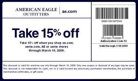 American Eagle Coupon Canada: 15% off Everything | Canadian Freebies ...