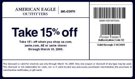 American Eagle Coupon Canada: 15% off Everything