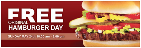 Harveys Canada Free Hamburger Day