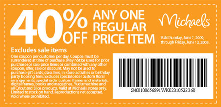 ... Michaelâ€™s Canada. This coupon is valid at all Michaels Arts  Crafts