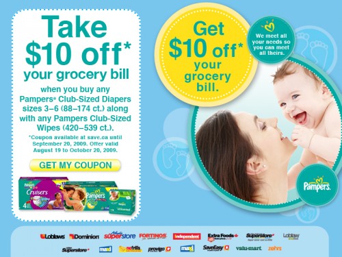Pampers Coupons Canada September 2012