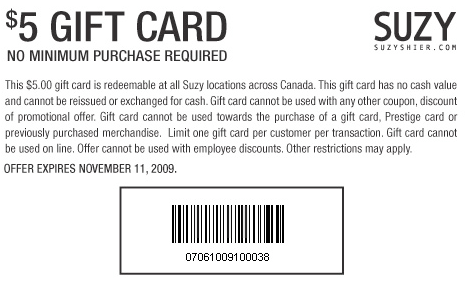 Gift Card + FREE $5 Gift Card