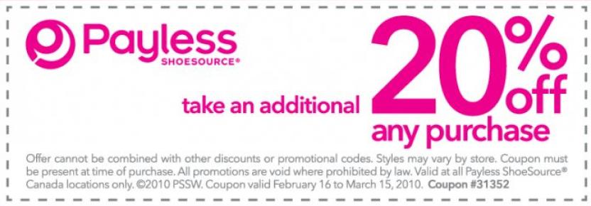 Payless Shoes Canada Printable Coupon Save 20% Â» payless_printable