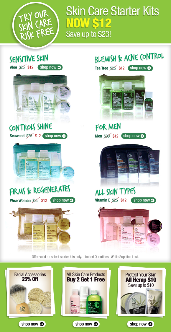 ongeduldig Grote hoeveelheid Sluimeren The Body Shop Skincare Starter Kits for $12 - Canadian Freebies, Coupons,  Deals, Bargains, Flyers, Contests Canada Canadian Freebies, Coupons, Deals,  Bargains, Flyers, Contests Canada