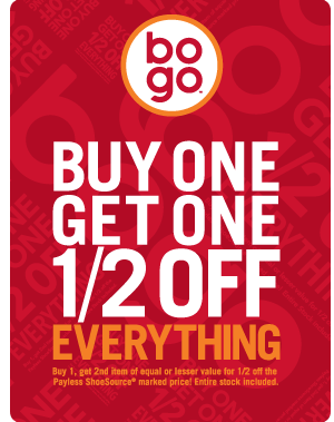 buy one get one 50 off shoes