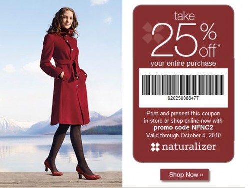 Naturalizer Canada Take 25% Off Your Purchase Online or In-store With ...