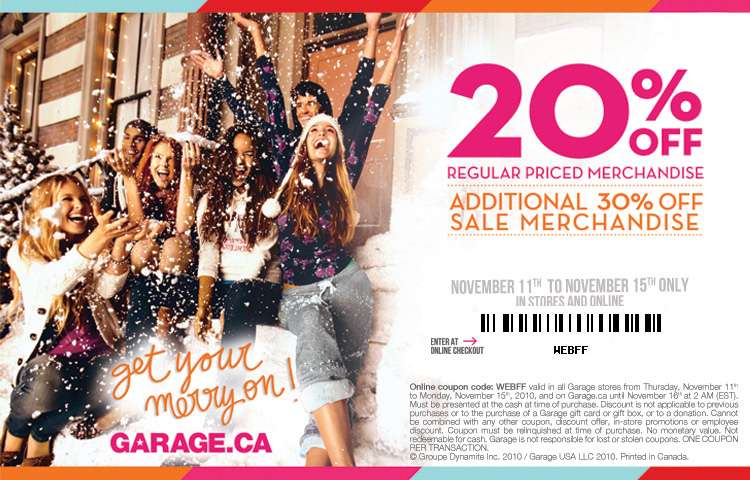 Past Garage.ca Coupon Codes