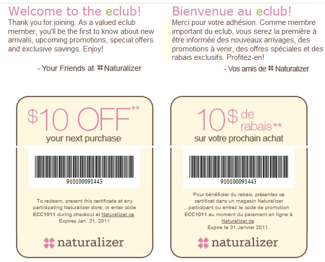 Naturalizer Canada Save 10 Online and In-store Discount Coupon Code ...