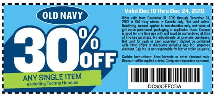 Old Navy Canada Save 30% Off