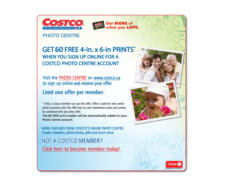 Costco Photo Centre 60 Free 4"x6" Prints For New Online Accounts