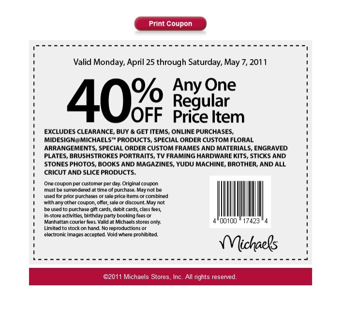michaels printable coupons april 2011. Michaels Canada is offering