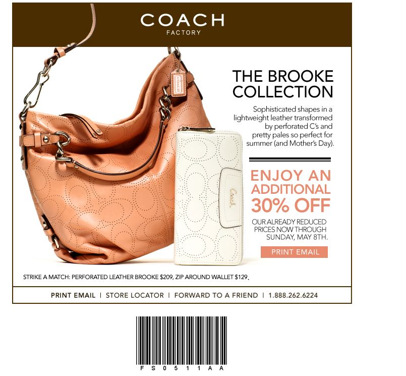 Coach Factory Outlet Canada Save an Extra 30 Through May 8th Printable