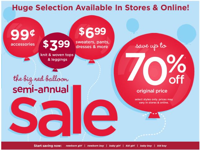 Gymboree Canada: Big Red Balloon Semi-Annual Sale Up To 70% Off - Canadian  Freebies, Coupons, Deals, Bargains, Flyers, Contests Canada Canadian  Freebies, Coupons, Deals, Bargains, Flyers, Contests Canada