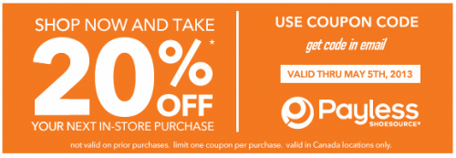 Save 20% at Payless ShoeSource *Printable Coupon* | Canadian Freebies ...