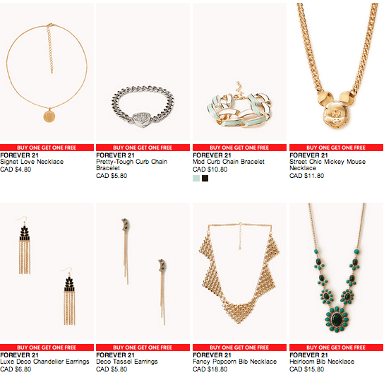 Forever 21 Canada has a Jewelry Sale! Buy 1 Get 1 Free . This Forever ...