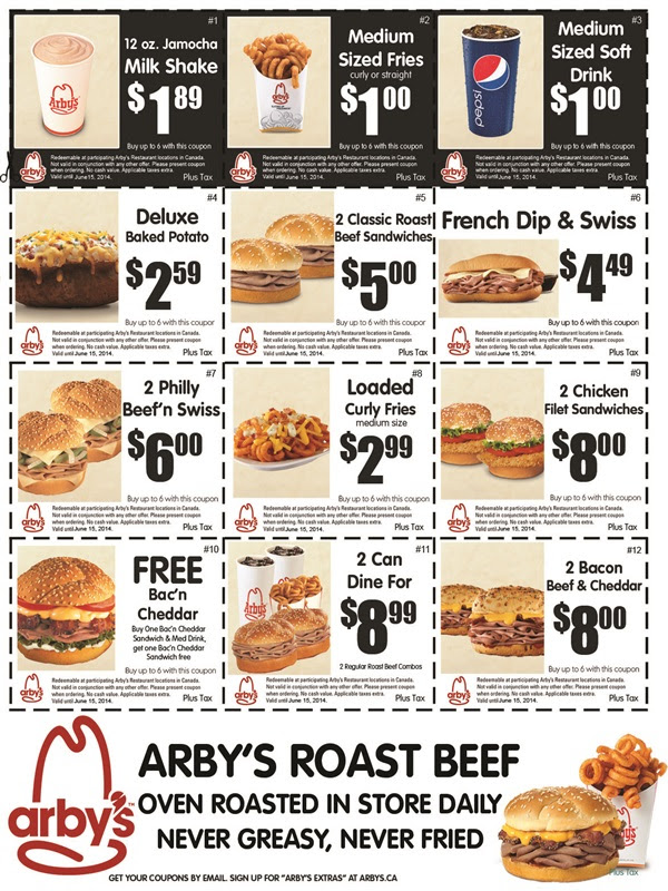 Arby S Restaurant Canada New Printable Coupons Canadian Freebies Coupons Deals Bargains Flyers Contests Canada