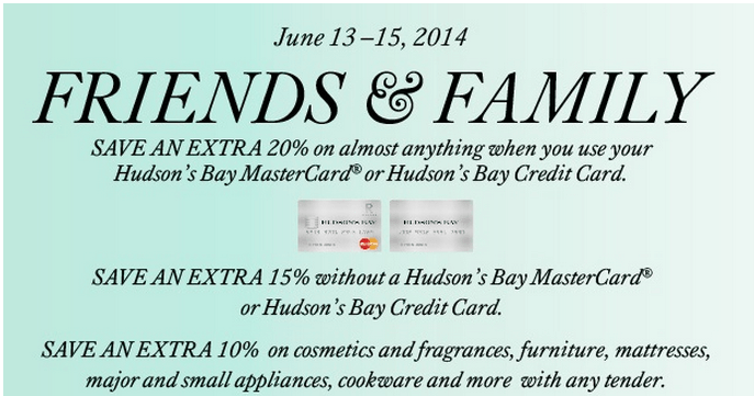 Hudson's Bay Friends & Family Event