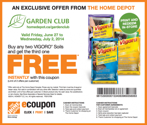The Home Depot Garden Club Coupons