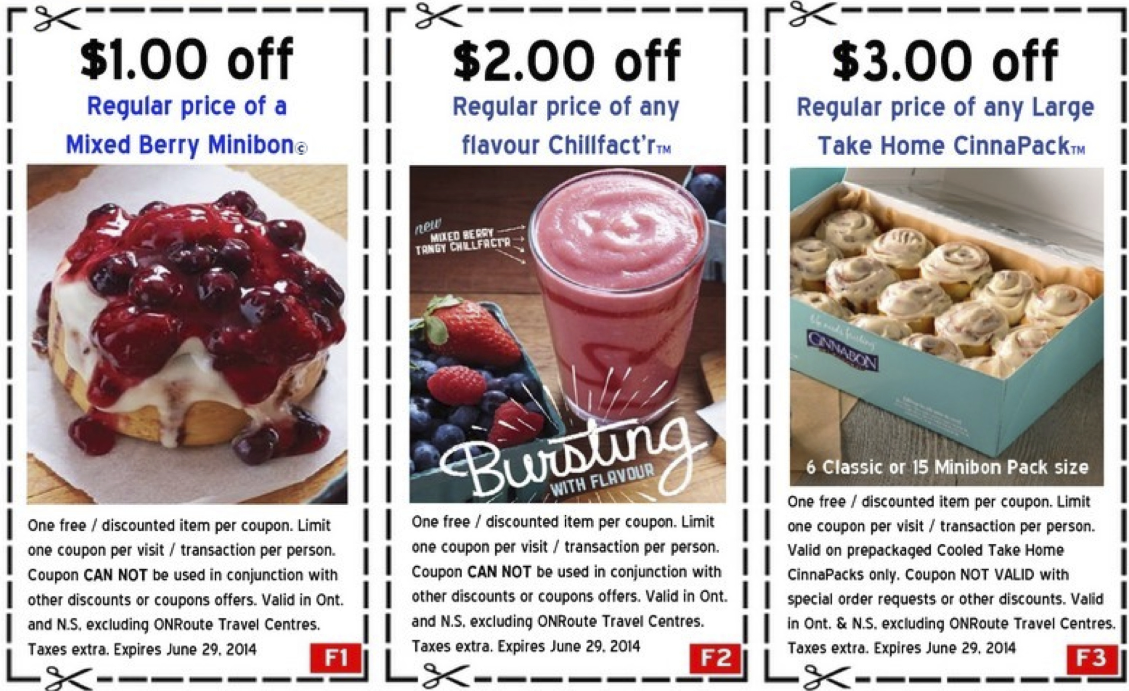 Cinnabon Canada Printable Coupons Mixed Berry Minibon, Chillifact’r