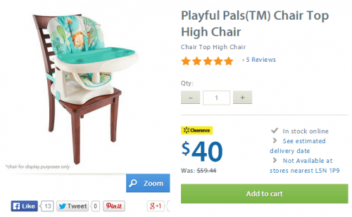 walmart clearance playful pals high chair