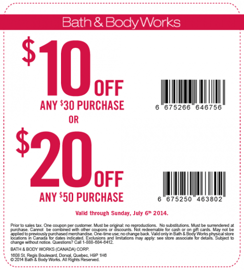 Printable Bath And Body Works Coupons