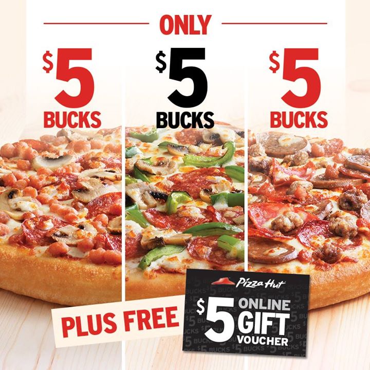 Pizza Hut Canada 5 Bucks Deal Order a Large or Medium Pizza and Get