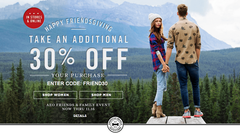 American Eagles Outfitters Canada has a new Friends  Family event!
