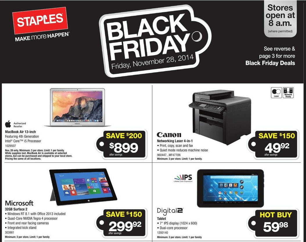 Staples Canada Black Friday 2014 Full Flyer, Sales and Deals Canadian