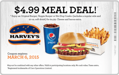 Harvey’s Canada Coupons