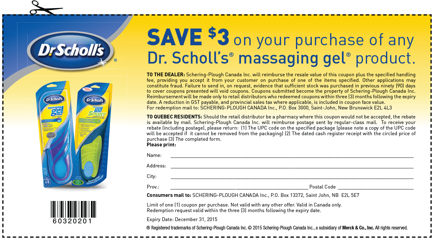 Dr Scholl s Gel Inserts Coupon