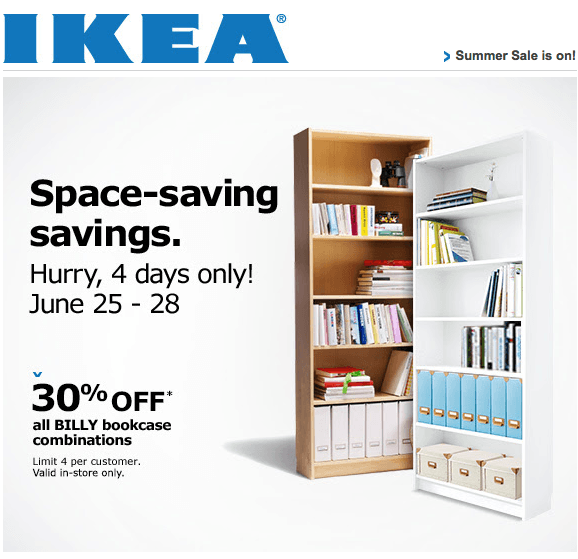 Ikea Canada Weekend Offers Save 30 On All Billy Bookcase