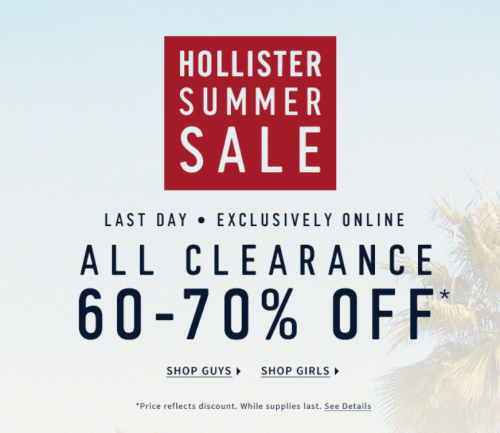 Hollister Canada Online Summer Clearance Sale: 60% to 70% Off Clearance | Canadian Freebies ...