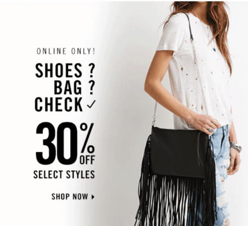 Forever 21 Canada Online Deals: Save 30% Off Select Shoes and Bags ...