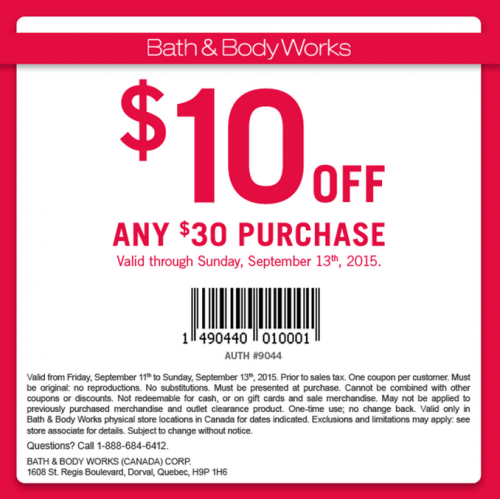 bath and body works canada coupon