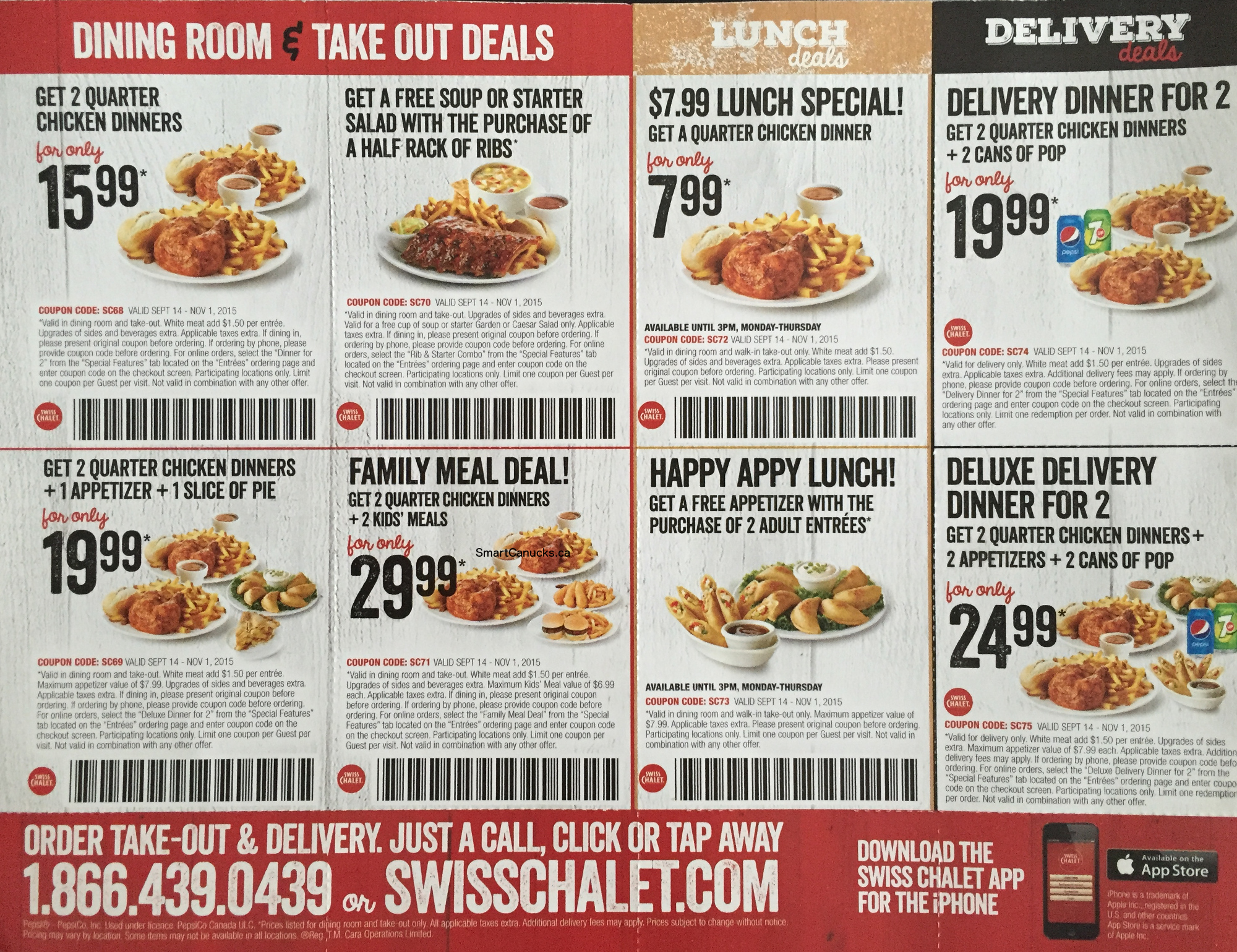 Swiss Chalet Coupons & Promo Codes 15.99 for 2 Quarter Chicken