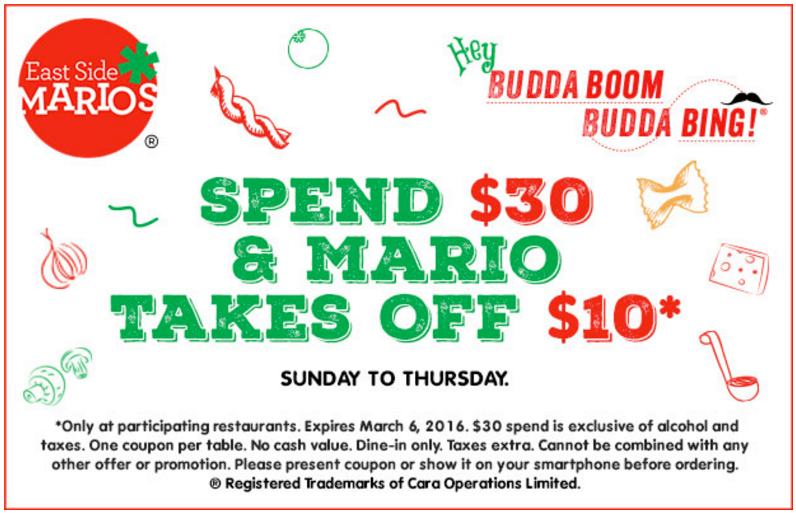 Marios coupons