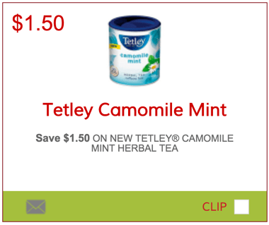 SmartSource.ca Coupons Save $1.5 Off Tetley Camomile Mint Tea