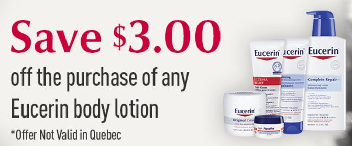 Canadian Coupons: Save $3 on any Eucerin Body Lotion *Printable Coupon