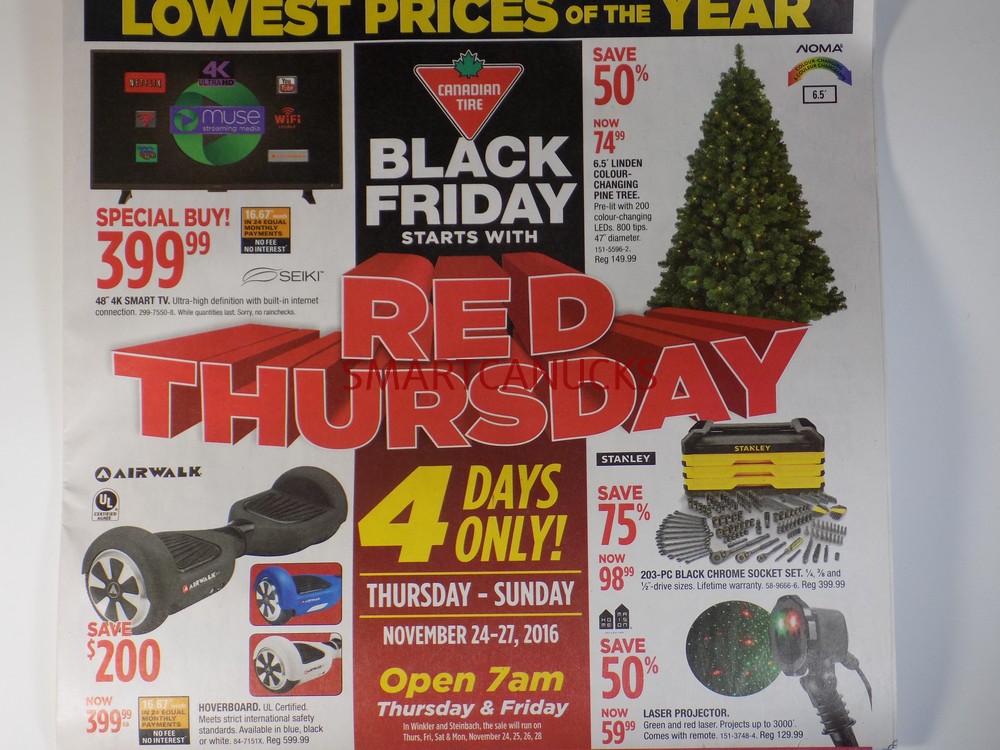 Canadian Tire Black Friday 2016 Red Thursday Flyer Sneak Peek