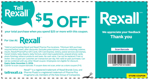Rexall PharmaPlus coupon at Smartcanucks.ca