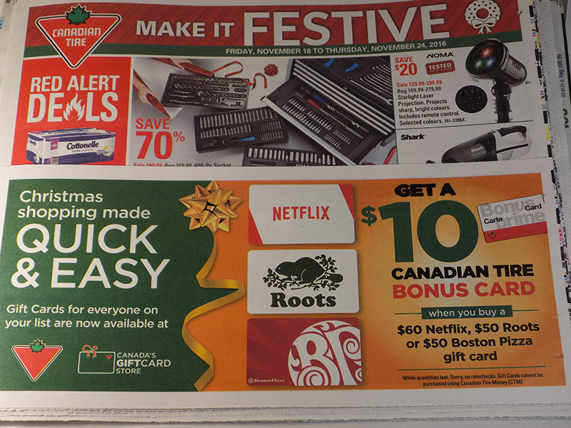 How can you get Canadian Tire Store's flyer emailed to you?