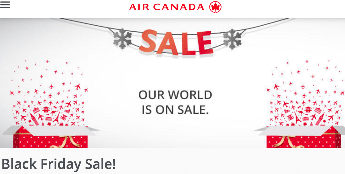Air Canada › Black Friday Canada