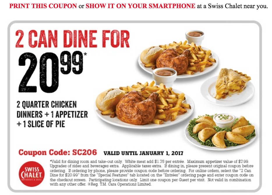 Swiss Chalet Coupon