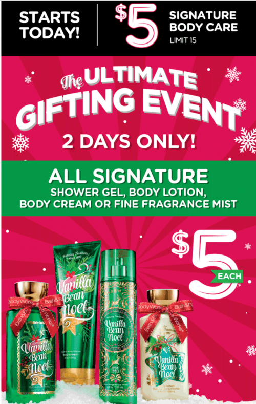 Bath & Body Works Canada Christmas Offer