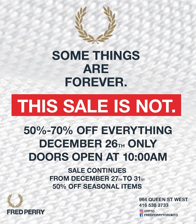 Fred Perry Boxing Day Canada