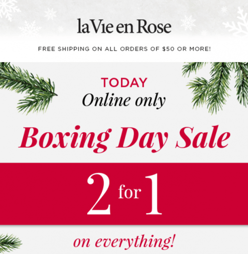 la Vie en Rose Canada Boxing Day Sale