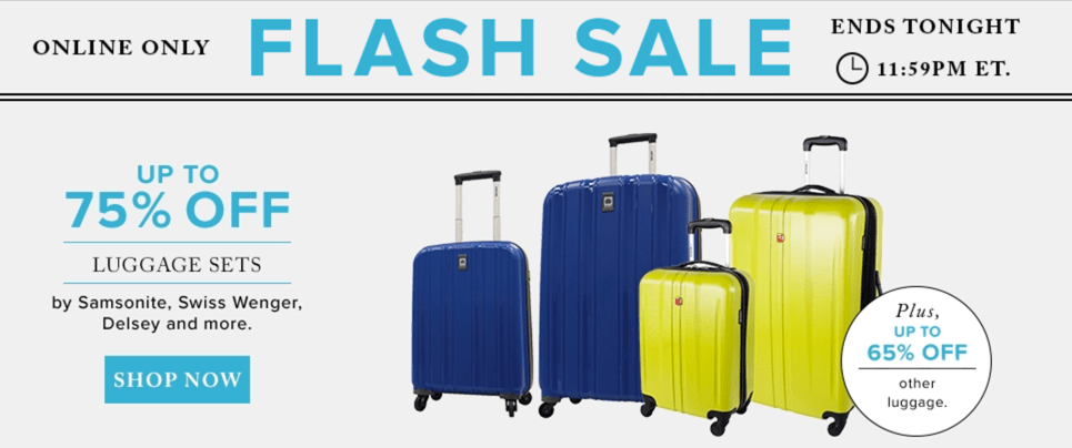 hudson's bay luggage sale